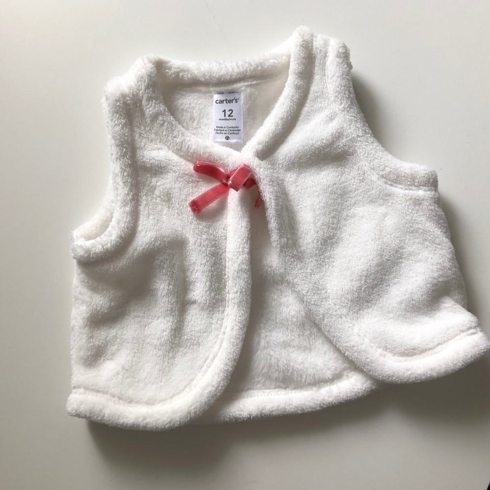 12M Girls: White Sweater Vest